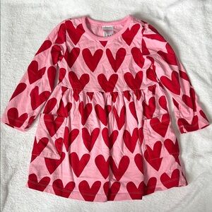 Hanna Andersson Pink Dress with Red Hearts
